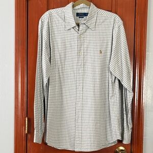Polo by Ralph Lauren Gray and White Gingham Dress Shirt